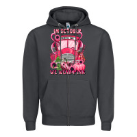 Smoke in october we wear pink halloween school bus Zipper Hoodie - LillyAllenDesigns