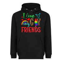 Black I love my gay friends Heavyweight Hoodie - NancyCooperArtShop