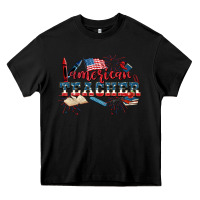 Black American Teacher 4th of July Heavy Core Tee - CowGirlArtShop