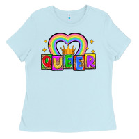 Baby Blue queer Ladies Tee - Zillion Design Studio