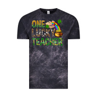 Cloud Black one lucky teacher st patricks Vintage Tee - NancyCooperArtShop