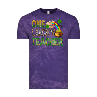 Cloud Purple one lucky teacher st patricks Vintage Tee - NancyCooperArtShop