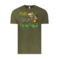 Vintage Olive one lucky teacher st patricks Vintage Tee - NancyCooperArtShop