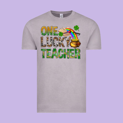 One Lucky Teacher St Patricks Vintage Tee Designed By Nancycooperartshop