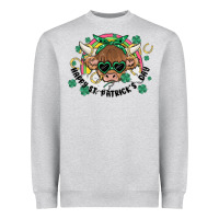 Heather Grey st. patrick's day highland cow Heavyweight Sweatshirt - MaliasSmallBusiness