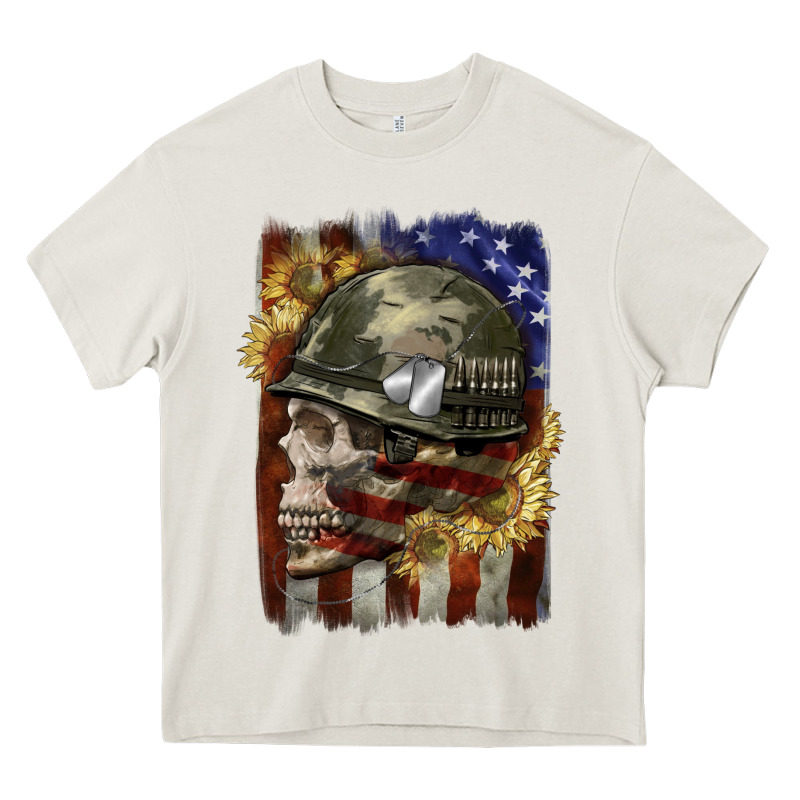 Army Skull 4th Of July Heavy Core Tee by CowGirlArtShop | Teevron