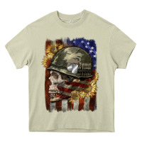 Mossy Army skull 4th of july Heavy Core Tee - CowGirlArtShop