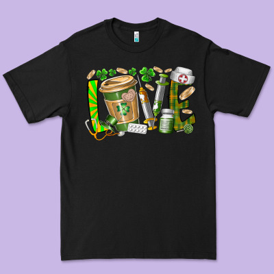 St Patricks Love Nurse Premium Tee Designed By Racoondesign