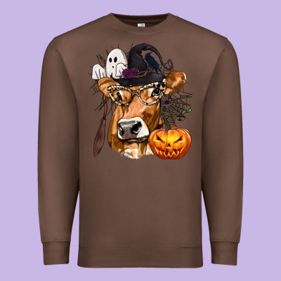 Boo Heifer Cow Halloween Premium Sweatshirt Designed By Texasbilliewilder