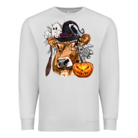 Dove Grey Boo Heifer Cow Halloween Premium Sweatshirt - texasbilliewilder