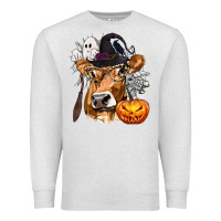 Oatmeal Heather Boo Heifer Cow Halloween Premium Sweatshirt - texasbilliewilder