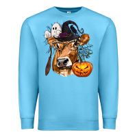 Ocean Blue Boo Heifer Cow Halloween Premium Sweatshirt - texasbilliewilder