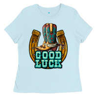 Baby Blue good luck Ladies Tee - JahusDesignShop