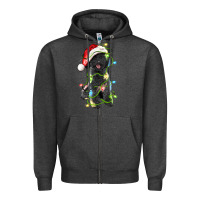 Charcoal Heather christmas black poodles dog Zipper Hoodie - LillyAllenDesigns
