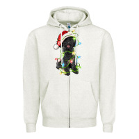 Oatmeal Heather christmas black poodles dog Zipper Hoodie - LillyAllenDesigns