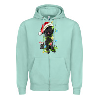 Seafoam christmas black poodles dog Zipper Hoodie - LillyAllenDesigns