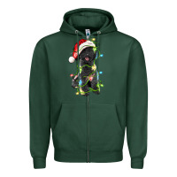 Sports Green christmas black poodles dog Zipper Hoodie - LillyAllenDesigns