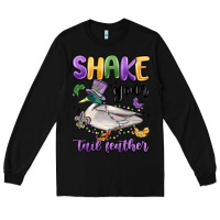 Black shake your tail feather mardi gras Long Sleeve Tee - MaliasSmallBusiness
