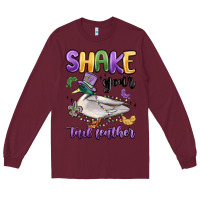 Burgundy shake your tail feather mardi gras Long Sleeve Tee - MaliasSmallBusiness
