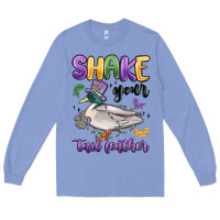 Colony Blue shake your tail feather mardi gras Long Sleeve Tee - MaliasSmallBusiness