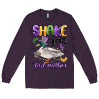 Plum shake your tail feather mardi gras Long Sleeve Tee - MaliasSmallBusiness