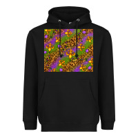 Black Mardi Gras Heavyweight Hoodie - NancyCooperArtShop