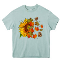 Arona sunflower and autumn leaves Heavy Core Tee - HRA Design Shop