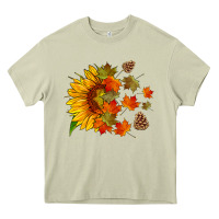 Mossy sunflower and autumn leaves Heavy Core Tee - HRA Design Shop
