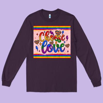 Choose Love Tumbler Long Sleeve Tee Designed By Jahusdesignshop