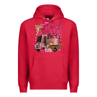Cardinal Cupid's love lodge with truck Valentine's Day Premium Hoodie - HowdyJamesFarm
