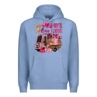 Colony Blue Cupid's love lodge with truck Valentine's Day Premium Hoodie - HowdyJamesFarm