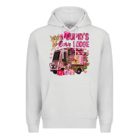 Dove Grey Cupid's love lodge with truck Valentine's Day Premium Hoodie - HowdyJamesFarm