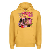 Mustard Cupid's love lodge with truck Valentine's Day Premium Hoodie - HowdyJamesFarm