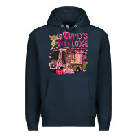 Navy Cupid's love lodge with truck Valentine's Day Premium Hoodie - HowdyJamesFarm