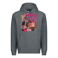 Rock Cupid's love lodge with truck Valentine's Day Premium Hoodie - HowdyJamesFarm