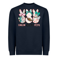 Navy easter chilling with my peeps bunny Heavyweight Sweatshirt - MaliasSmallBusiness