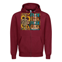 Burgundy fuck Zipper Hoodie - LillyAllenDesigns