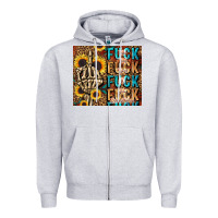 Heather Grey fuck Zipper Hoodie - LillyAllenDesigns