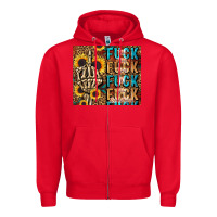 Red fuck Zipper Hoodie - LillyAllenDesigns