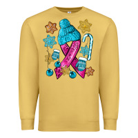 Antique Gold winter breast cancer ribbon Premium Sweatshirt - NancyCooperArtShop