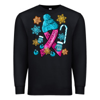Black winter breast cancer ribbon Premium Sweatshirt - NancyCooperArtShop