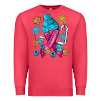 Cardinal winter breast cancer ribbon Premium Sweatshirt - NancyCooperArtShop