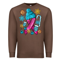 Chestnut winter breast cancer ribbon Premium Sweatshirt - NancyCooperArtShop