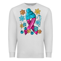 Dove Grey winter breast cancer ribbon Premium Sweatshirt - NancyCooperArtShop