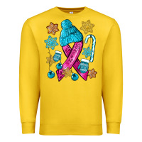 Lemon winter breast cancer ribbon Premium Sweatshirt - NancyCooperArtShop