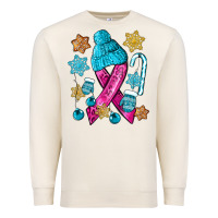 Sandshell winter breast cancer ribbon Premium Sweatshirt - NancyCooperArtShop