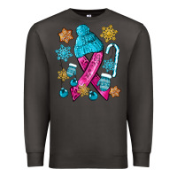 Smoke winter breast cancer ribbon Premium Sweatshirt - NancyCooperArtShop