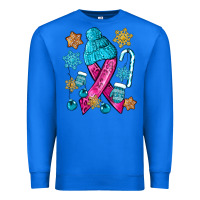 True Royal winter breast cancer ribbon Premium Sweatshirt - NancyCooperArtShop
