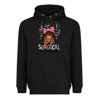 Black Surgical Technologist Afro Messy Bun Heavyweight Hoodie - texasbilliewilder