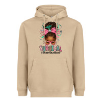 Mushroom Surgical Technologist Afro Messy Bun Heavyweight Hoodie - texasbilliewilder